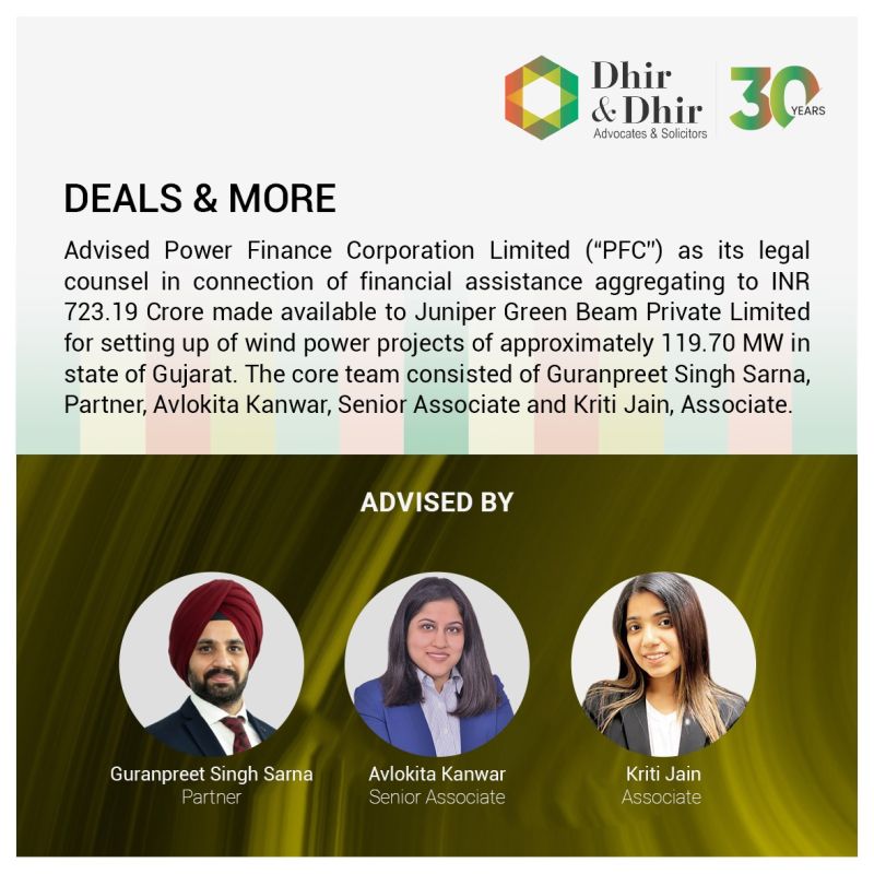 ₹723 Cr Legal Advisory for Wind Power